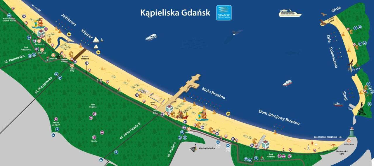 Sunny Sleeps 4 By The Beach With Garden Patio - Gdansk Przymorze Appartement Buitenkant foto